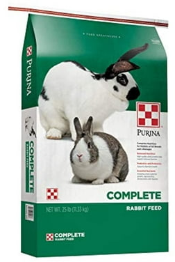 Purina Rabbit Food Complete Pellets in a 25 lb bag