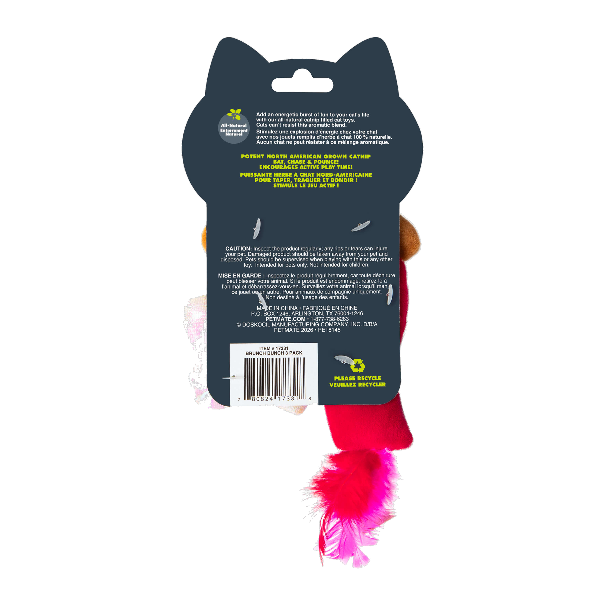 Quirky Kitty Brunch Bunch packaging back with product details and catnip information