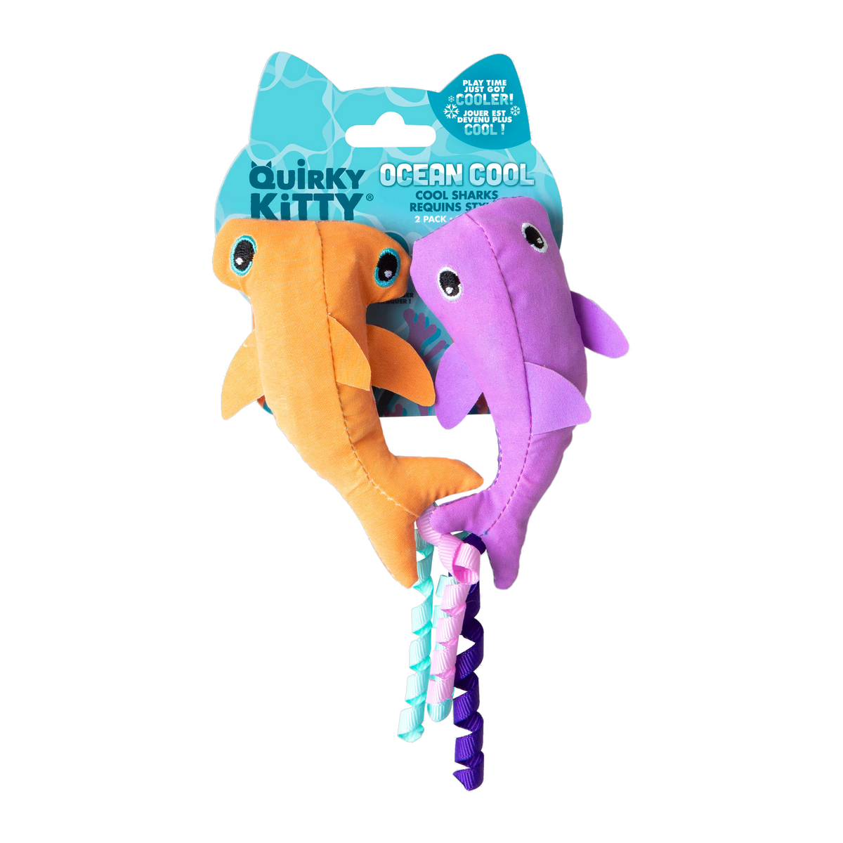 Quirky Kitty Color Changing Shark Ocean Cool Cool Sharks 2 pack retail packaging front view