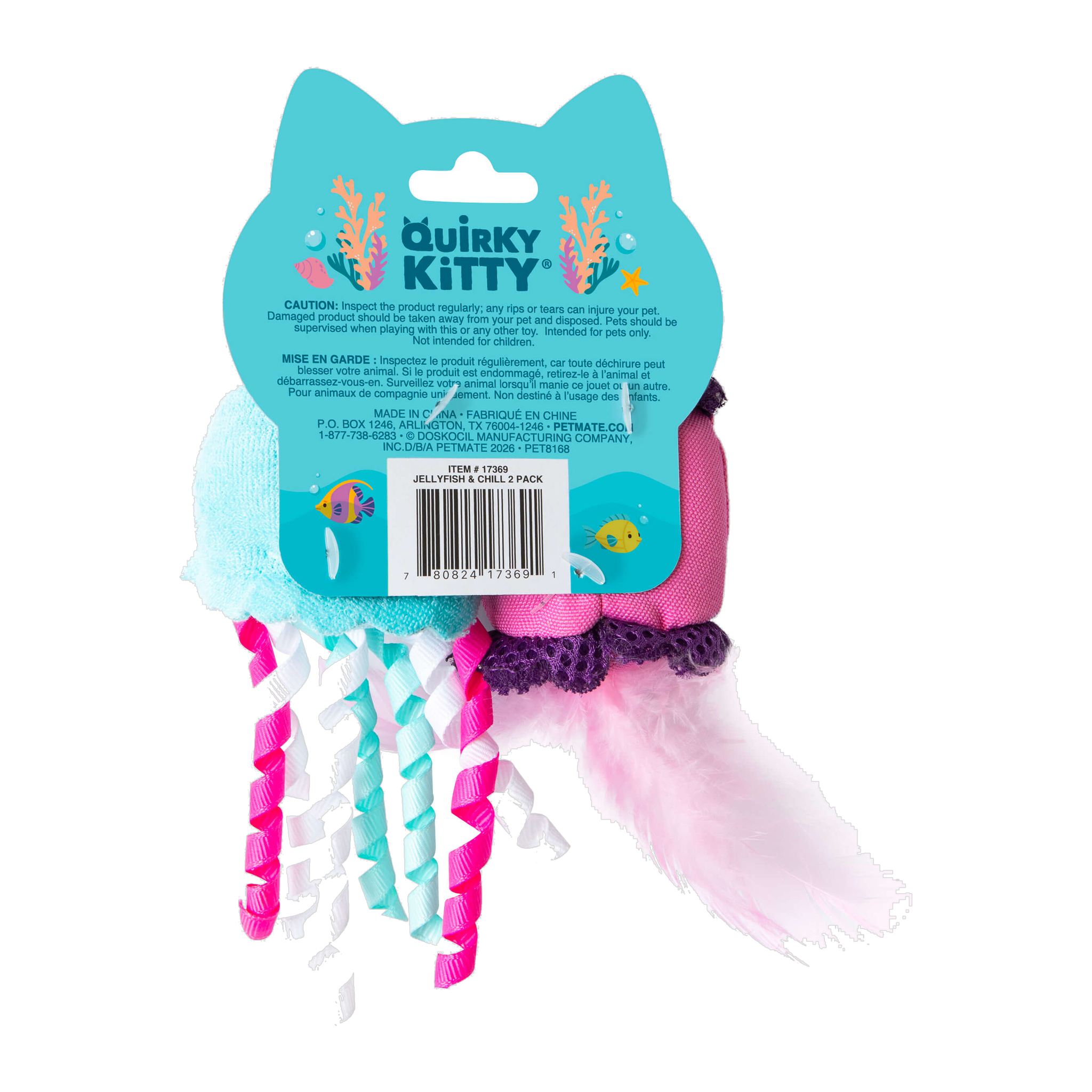 Quirky Kitty Jellyfish & Chill packaging back with product details and safety information