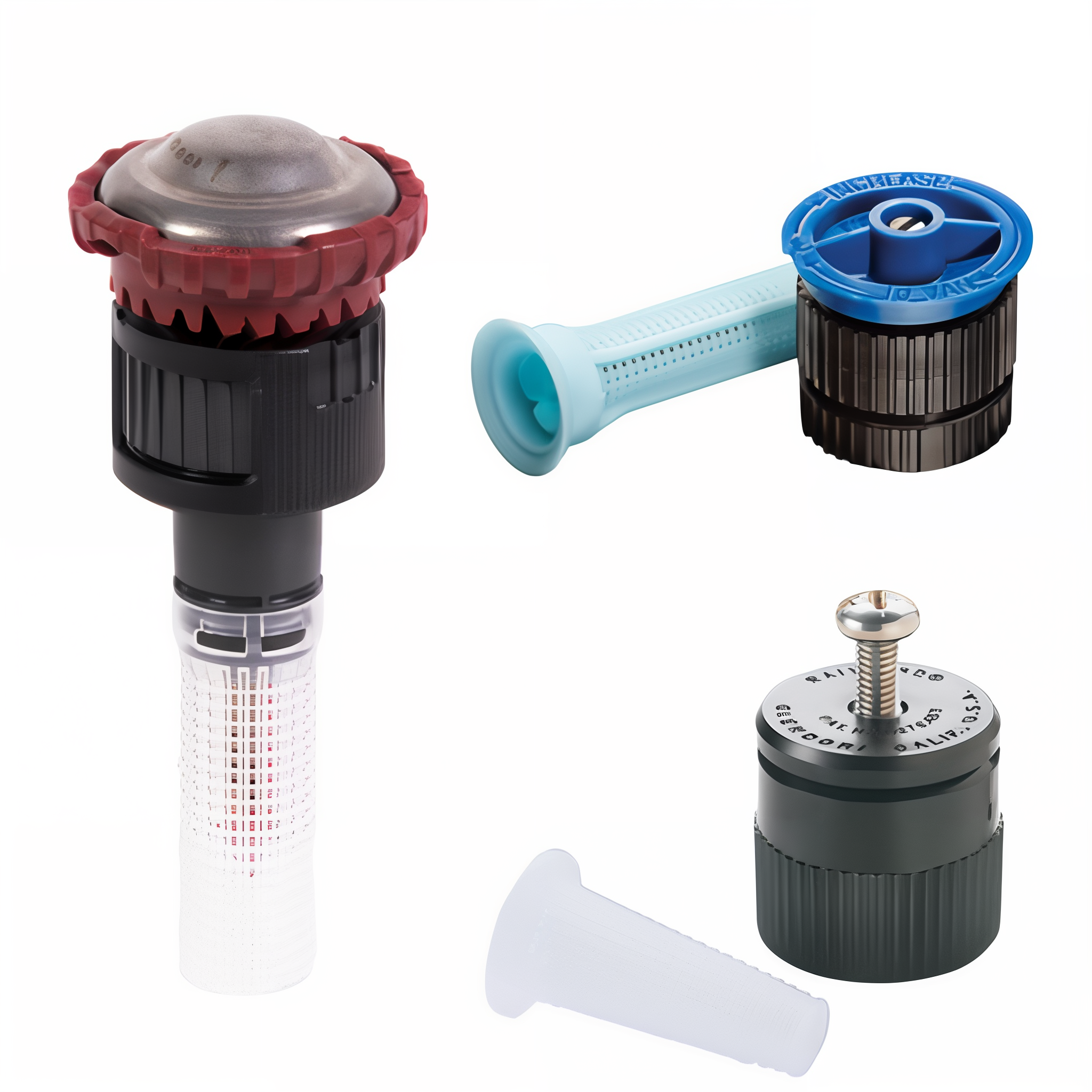 Rain Bird 1806 PRS-45 nozzle compatibility graphic — works with all Rain Bird plastic spray nozzles