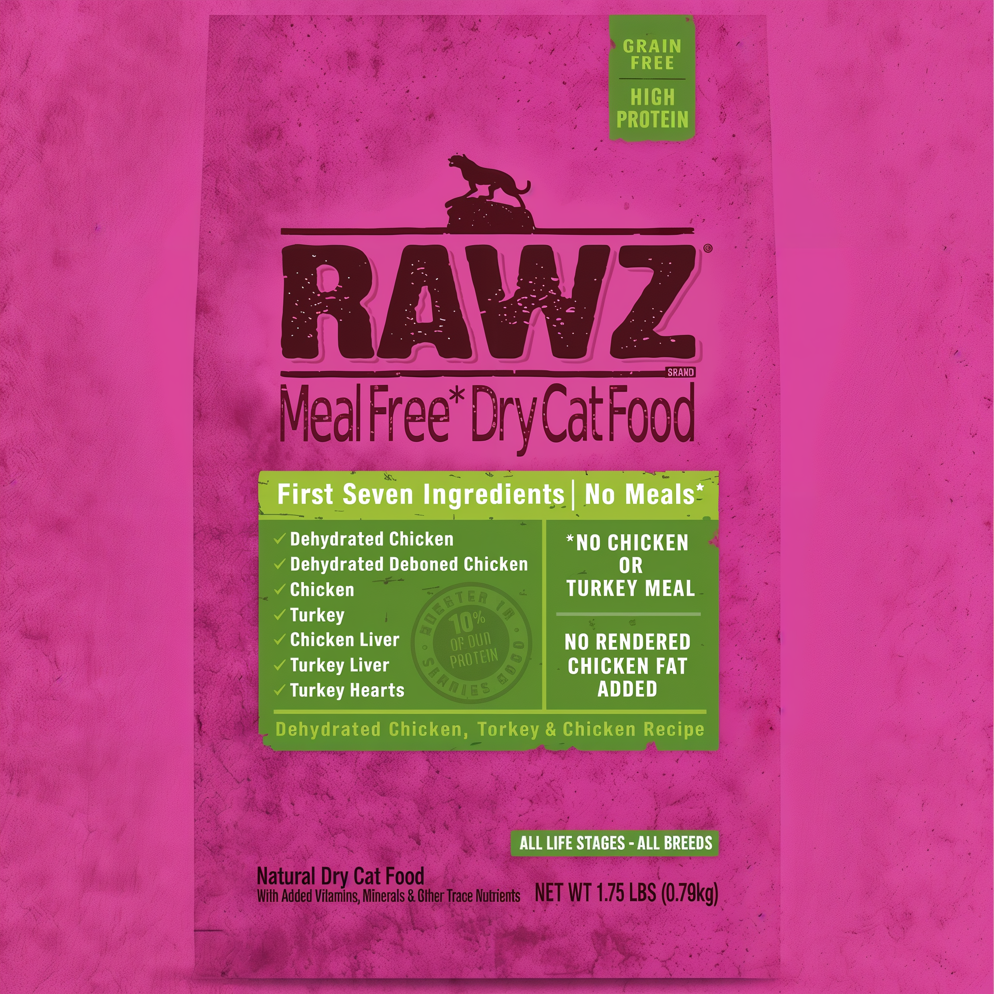 Rawz Natural Grain-Free Chicken & Turkey All Life Stages Dry Cat Food