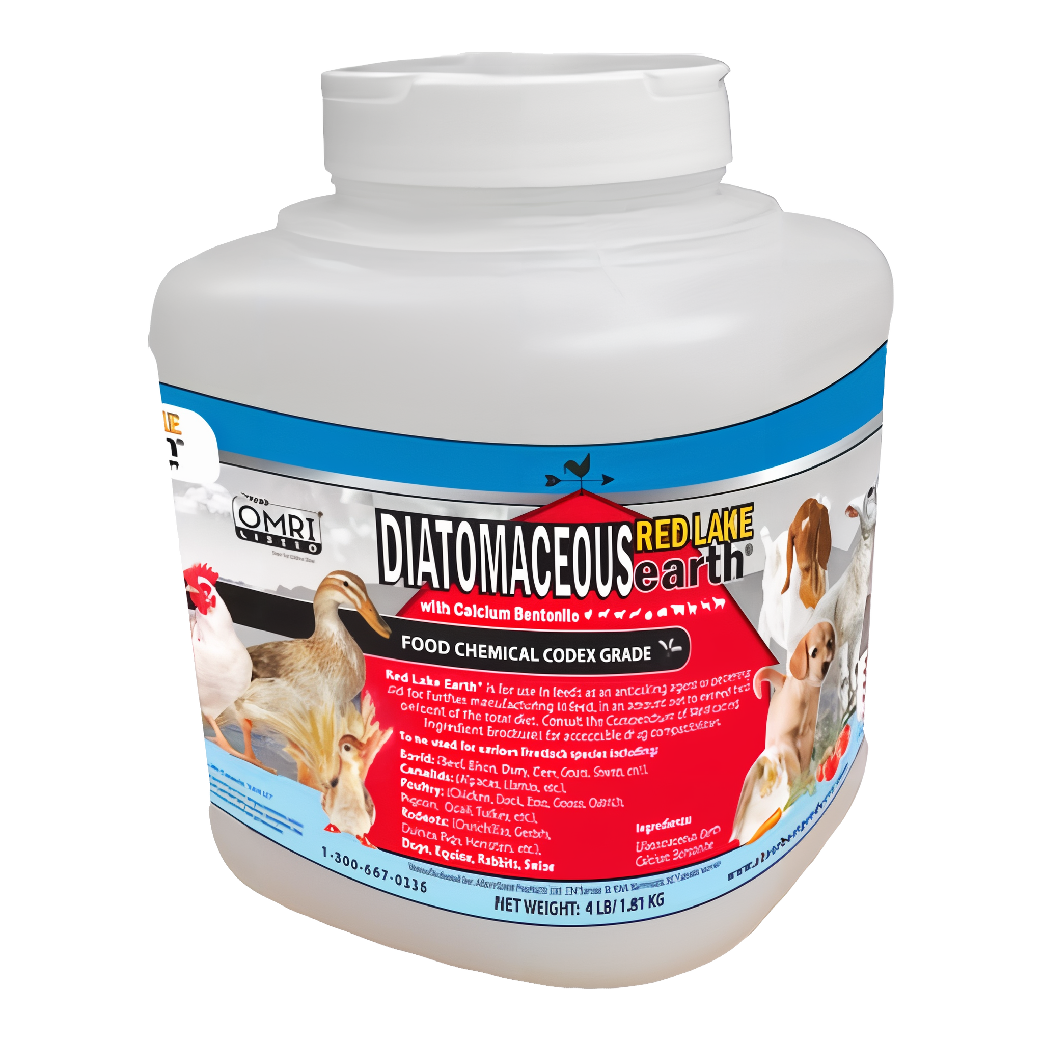 Red Lake Earth Diatomaceous Earth Chicken Jug, 4 lb size