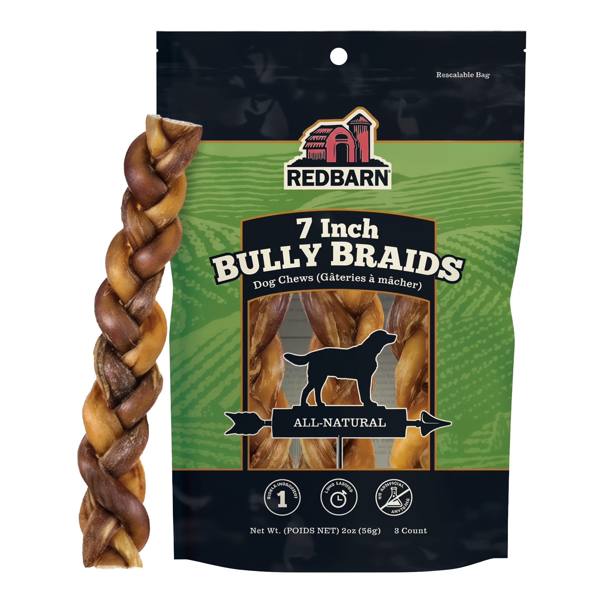 Redbarn Braided Bully Stick package front