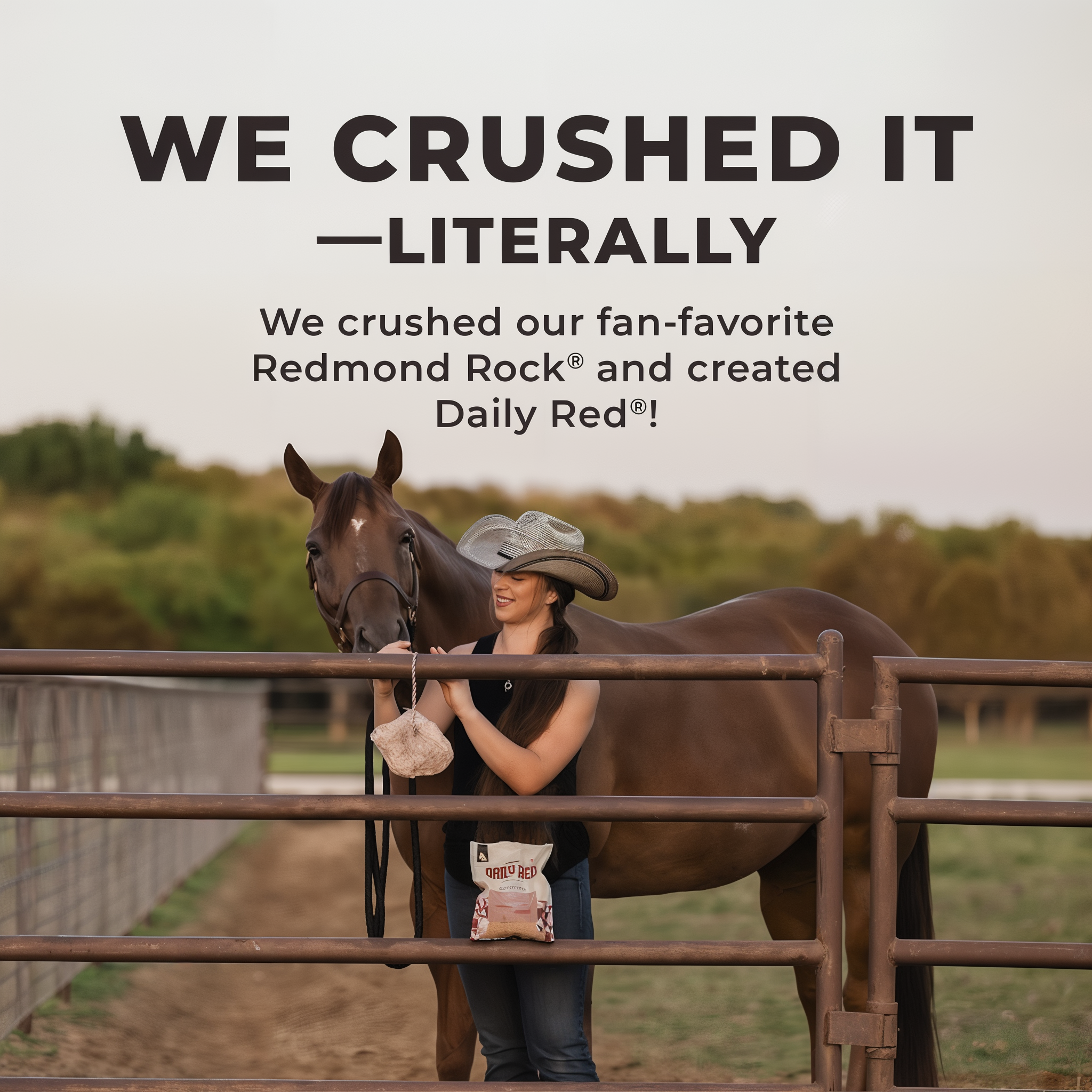 We crushed it — literally: Redmond Rock crushed into Daily Red loose minerals