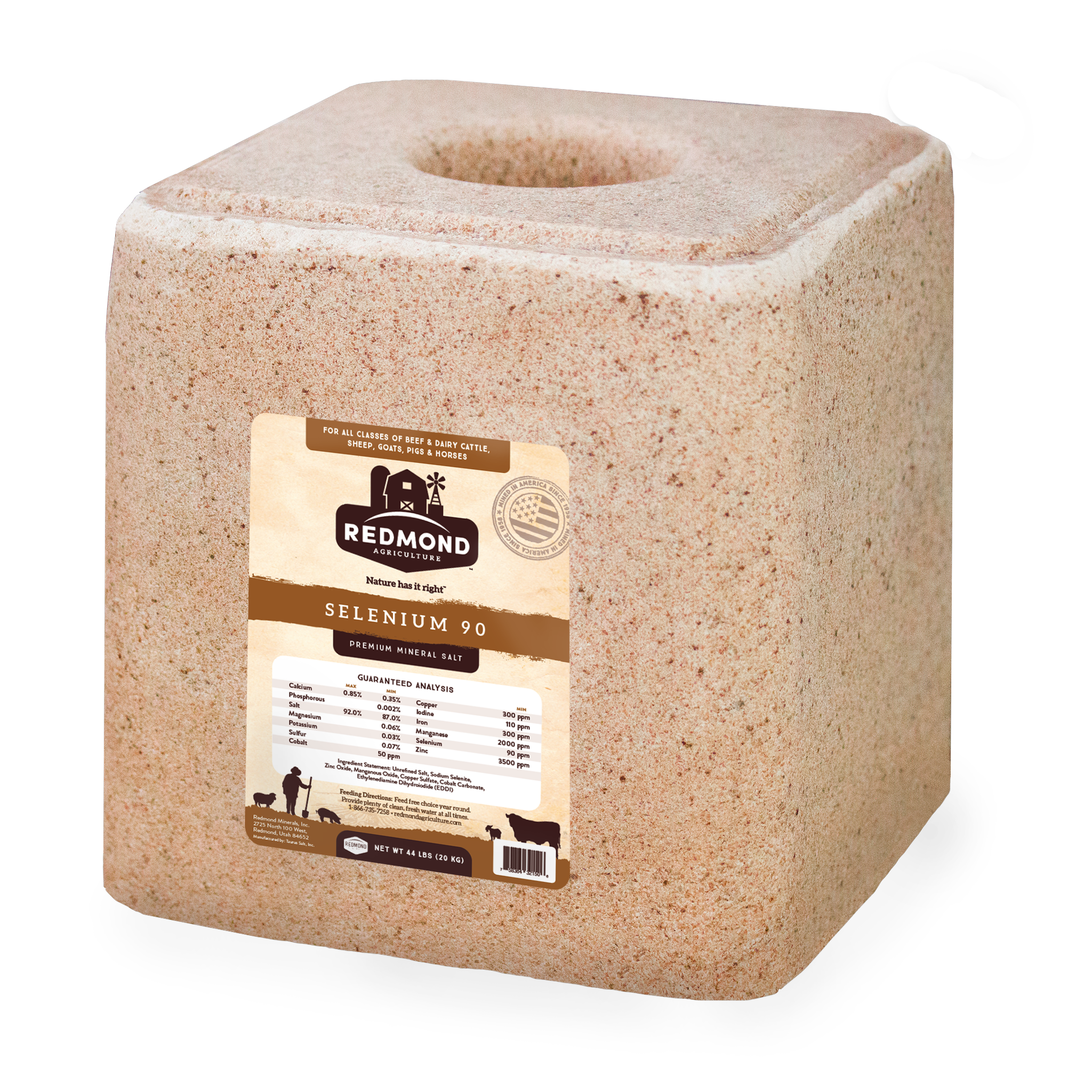 A Redmond Selenium 90 premium mineral salt block