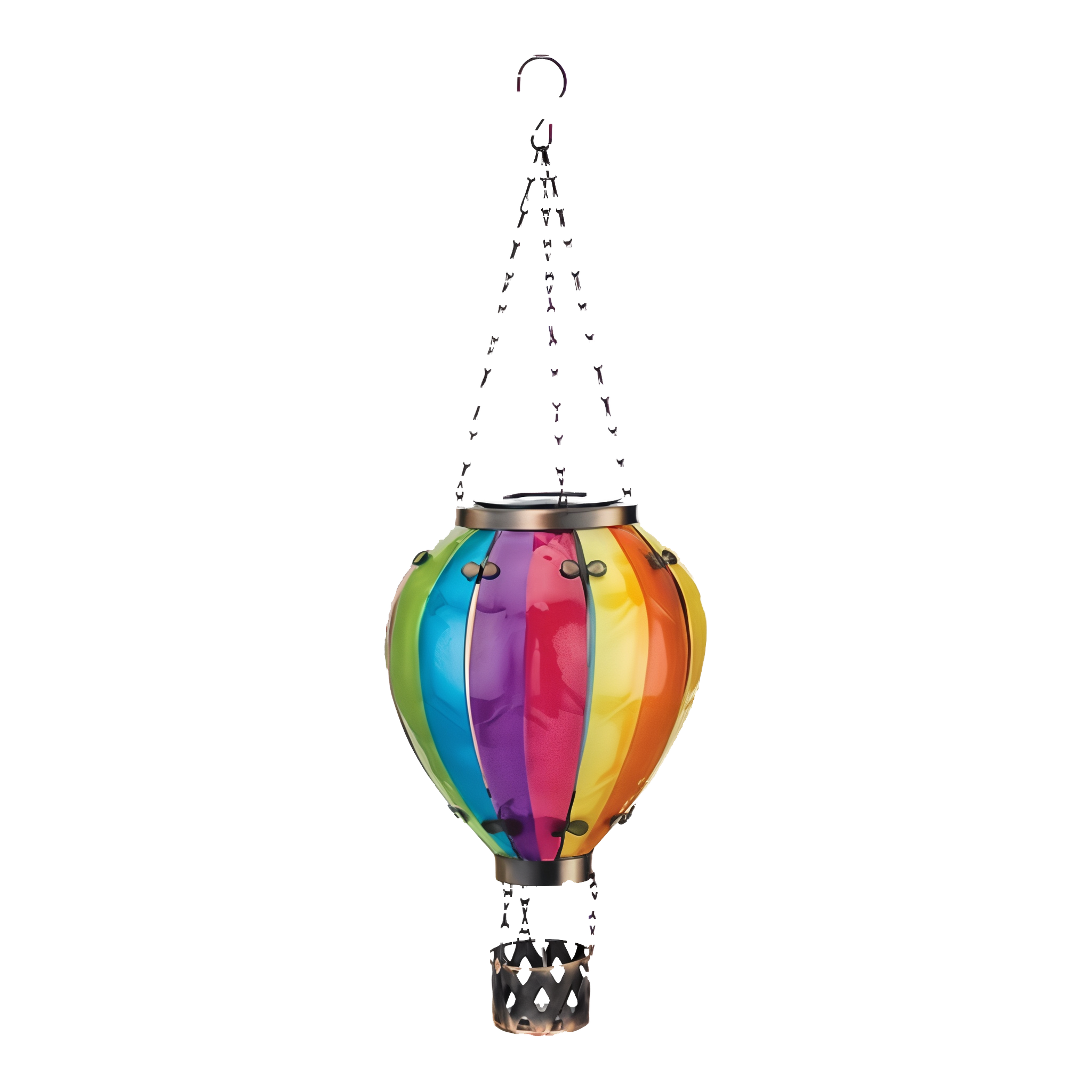 Regal Art & Gift Large Rainbow Hot Air Balloon Solar Lantern
