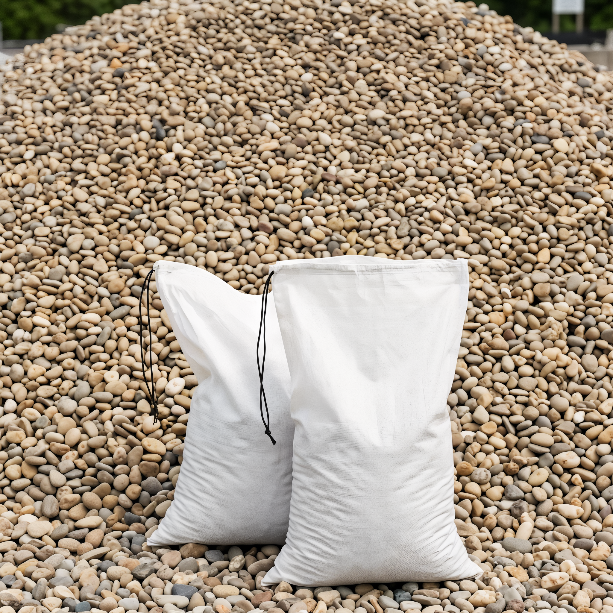 River rock stone, 3/8 inch size.