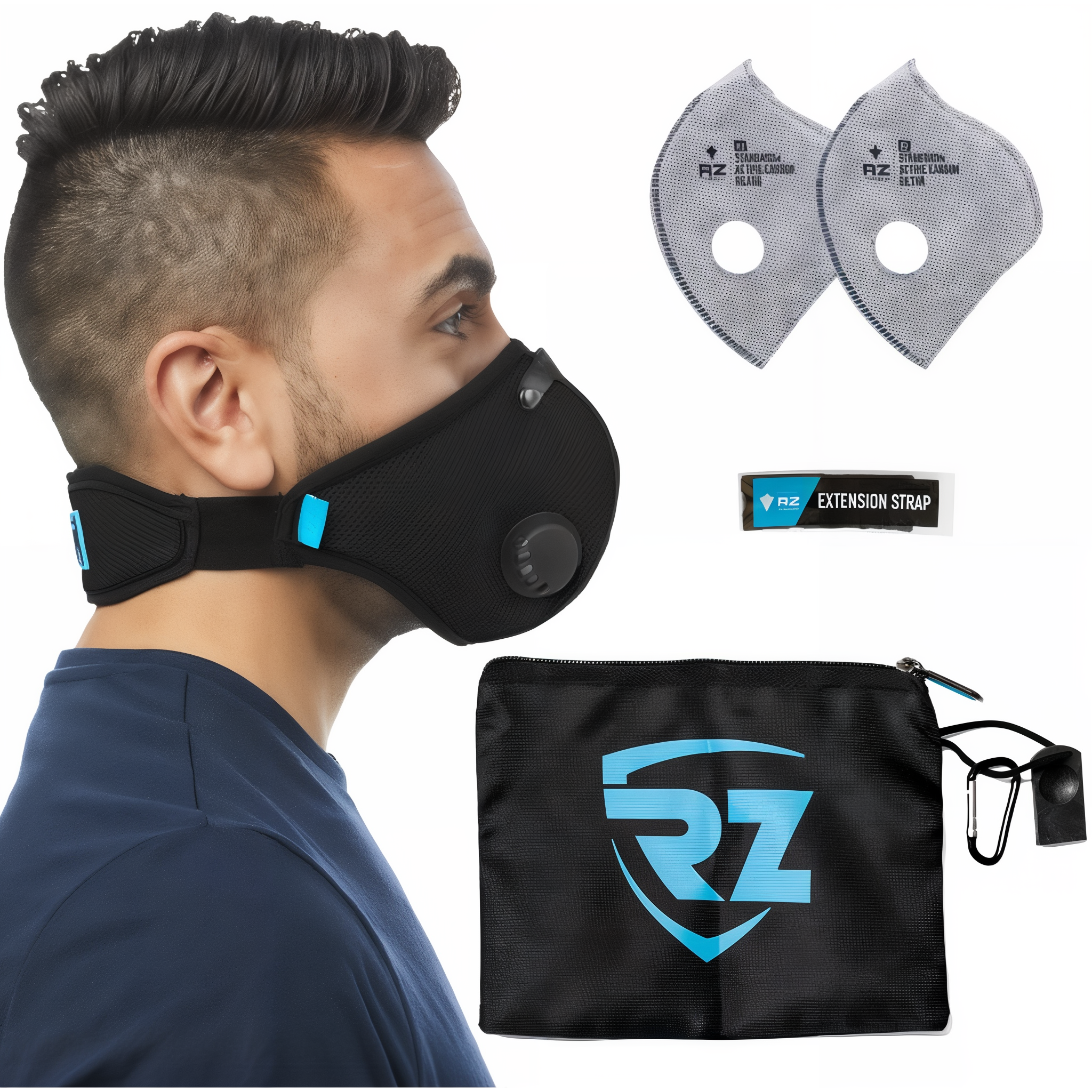 RZ Mask M2 Mesh Air Filtration Face Mask with Carbon Filters