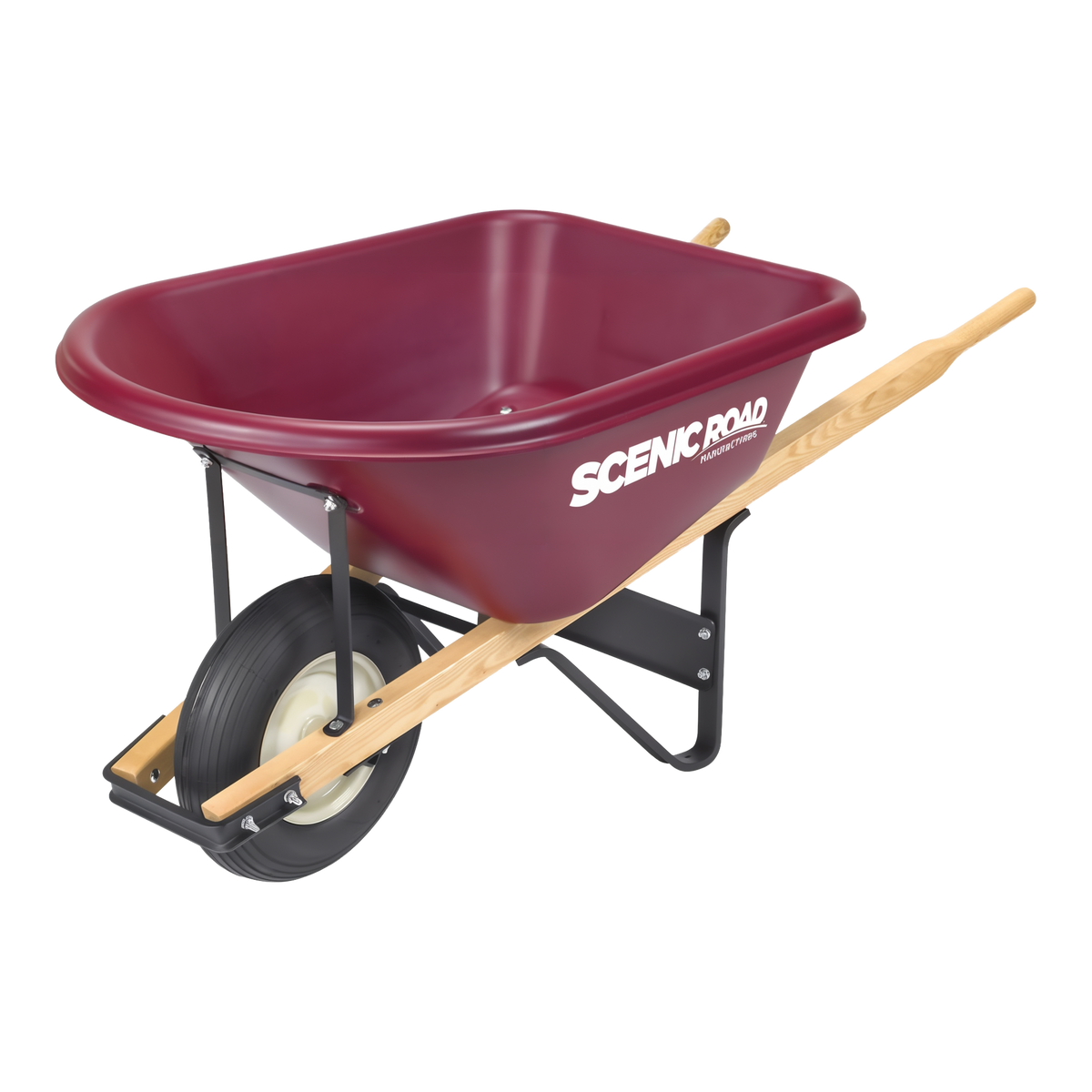 Scenic Road Manufacturing M-Series 6 cu ft Single Ribbed Tire Wheelbarrow -- product image