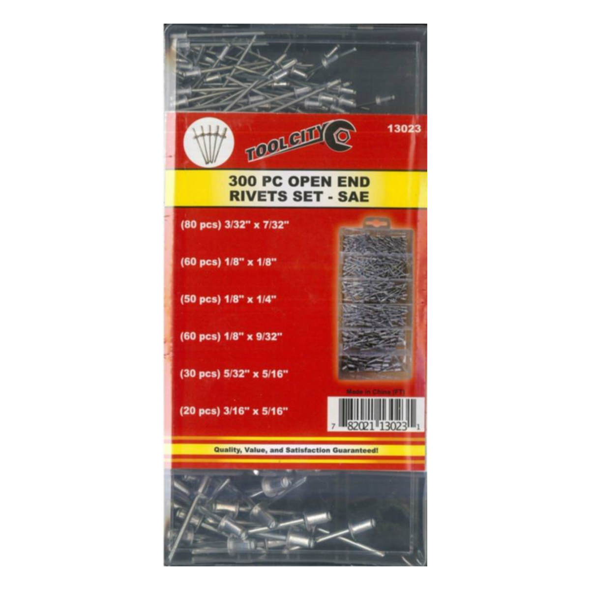 Service Tool 300 PC Open End Rivets Set - SAE -- package front