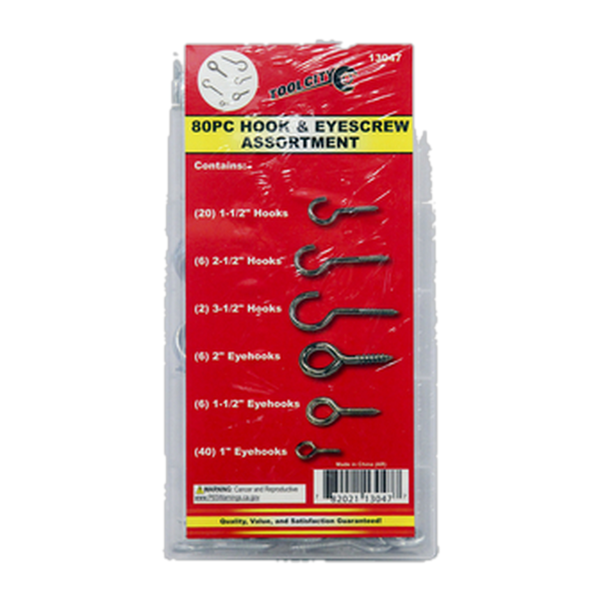 Service Tool 80 PC Hook & Eyescrew Assortment -- packaging
