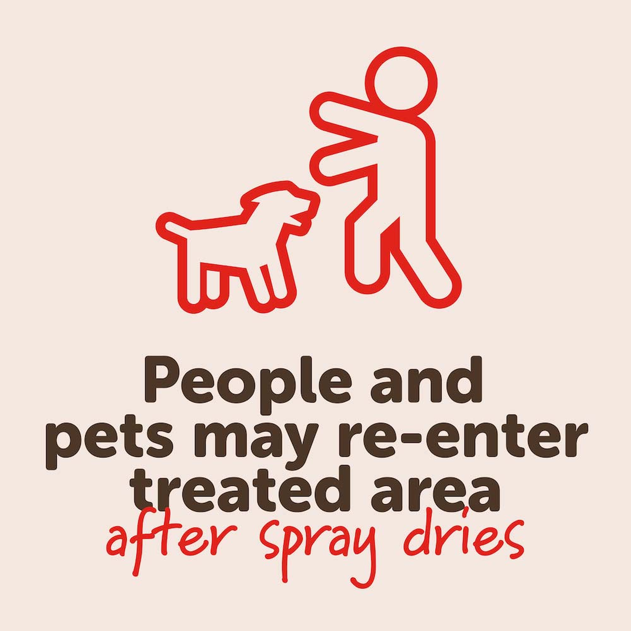 People and pets may re-enter the treated area after spray dries