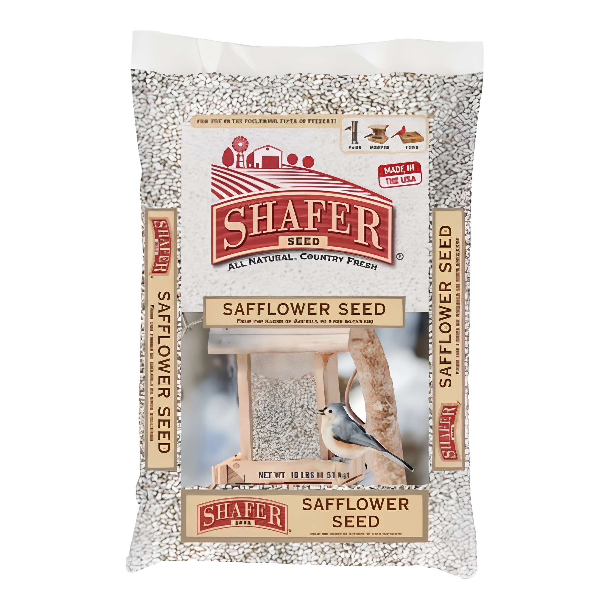 Shafer Safflower Seed, 20 lb bag, bird food.
