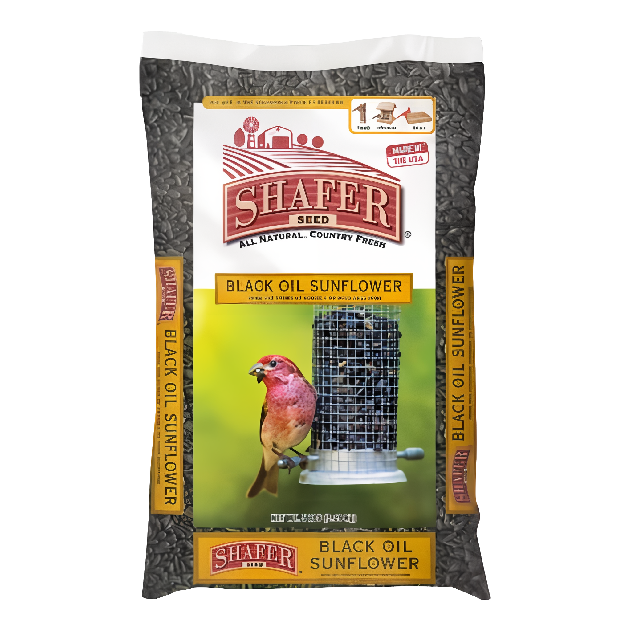 Shafer Seed Sunflower Seed 100% Oil, 5 lb bag for birds.