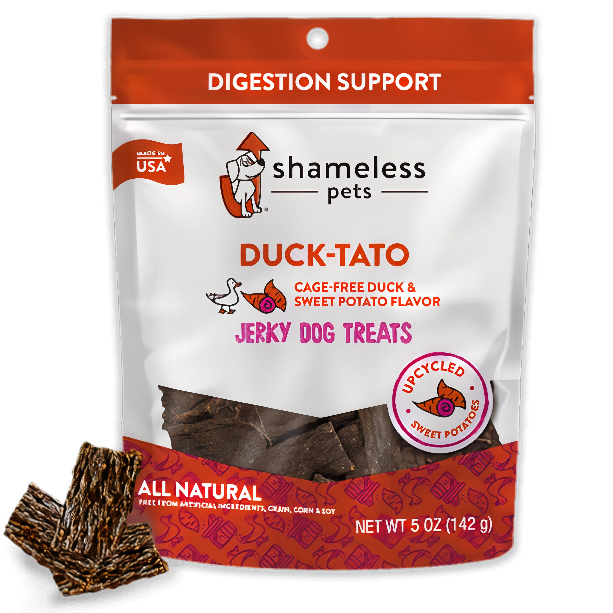 Shameless Pets Dog Treats Duck Tato Jerky Bites