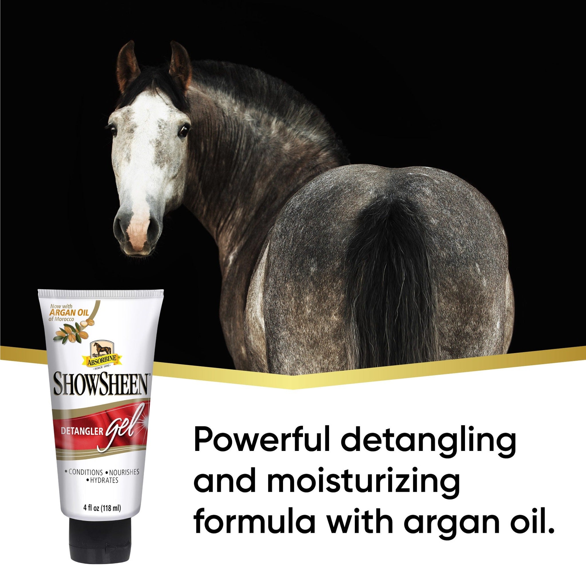 ShowSheen detangler gel with argan oil, powerful detangling with argan oil