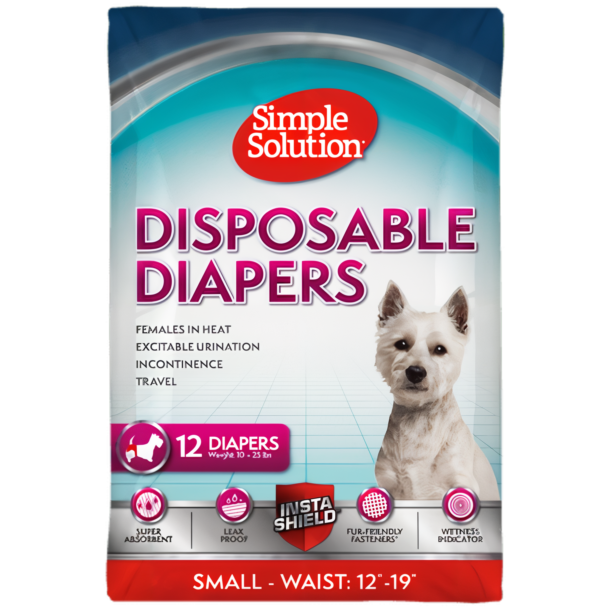 Simple Solution Disposable Dog Diapers for Female Dogs, Small size
