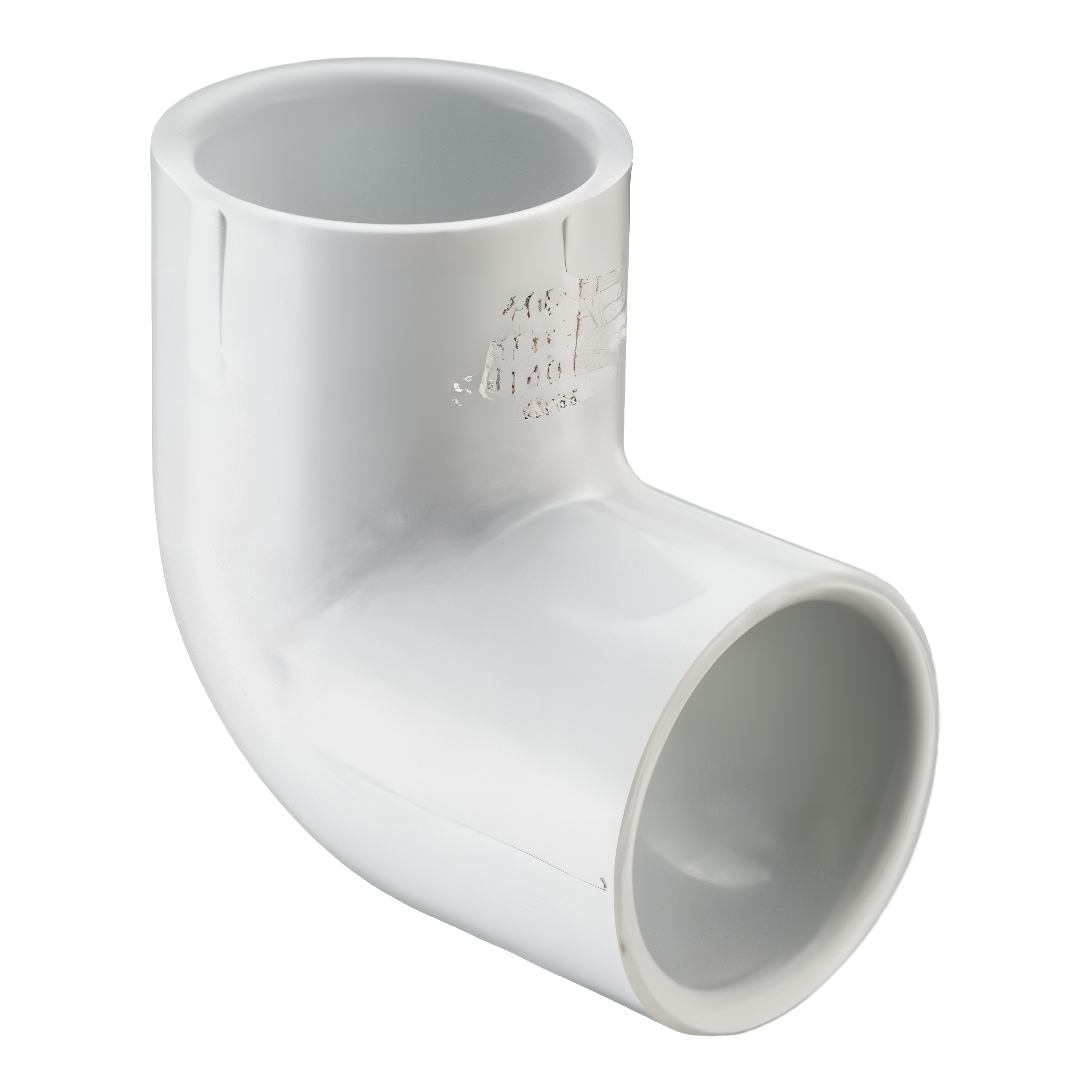 Spears 406-007 series 3/4 inch PVC 90-degree elbow with two solvent-weld socket ends, white schedule 40 molded body with SPEARS USA molded marking