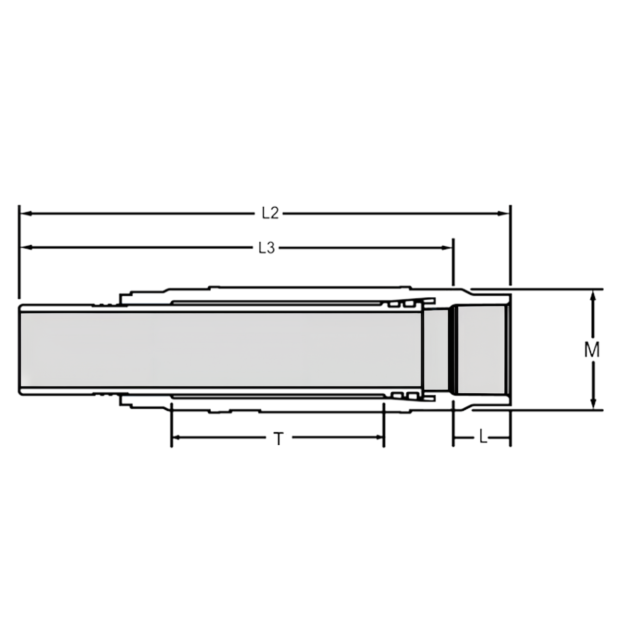 Spears S118 Series PVC Short Repair Coupling -- diagram