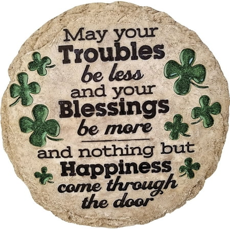 May Your Troubles Step Stone Decorative Wall Plaque