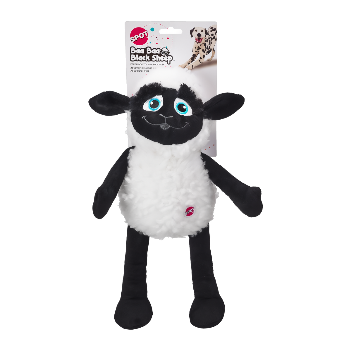 Spot Baa Black Sheep Plush Dog Toy with retail hang tag