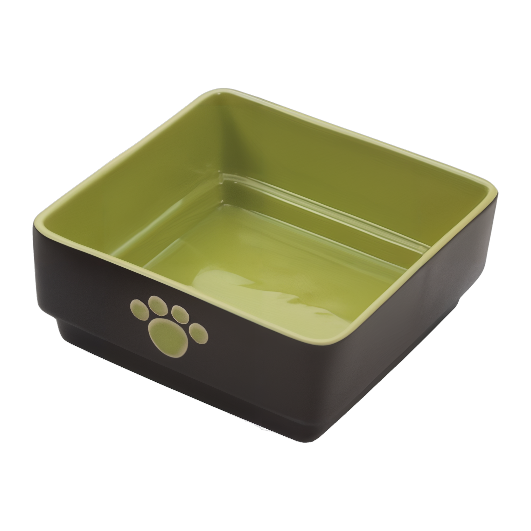 Spot Four Square Dog Dish Green 7 in