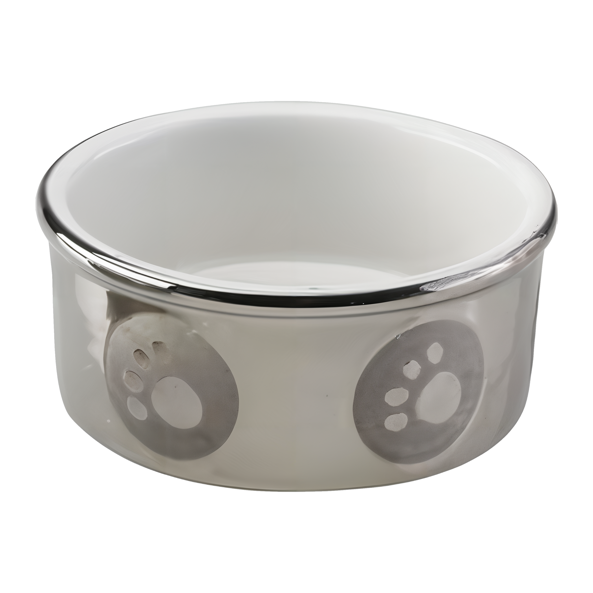 Spot Paw Print Titanium Dog Dish 5 in