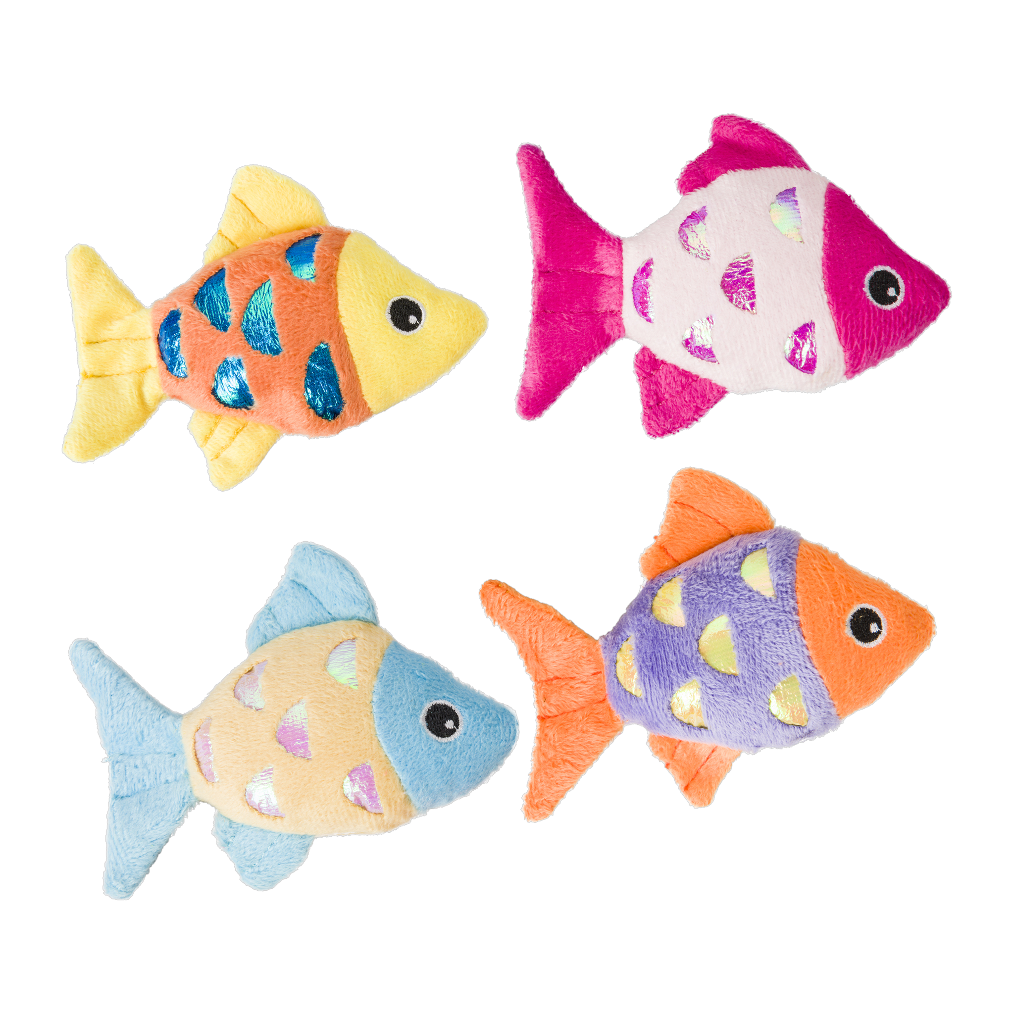 Spot Shimmer Glimmer Fish catnip cat toy in four assorted colors