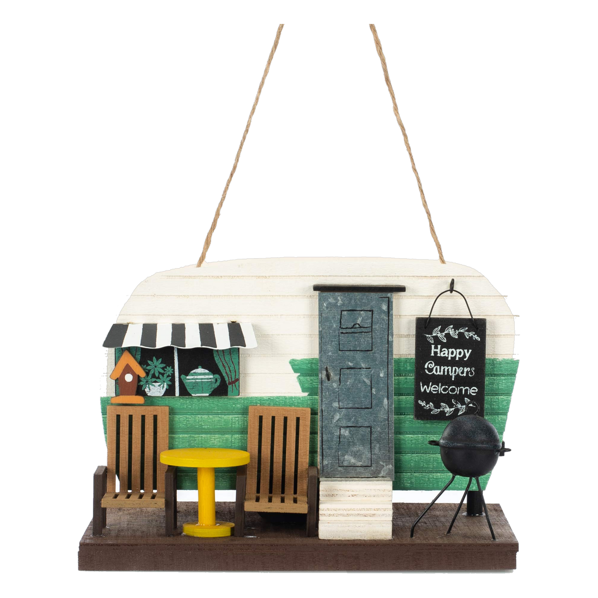 Sunset Vista Designs Happy Campers Welcome Camper Birdhouse -- packshot on white