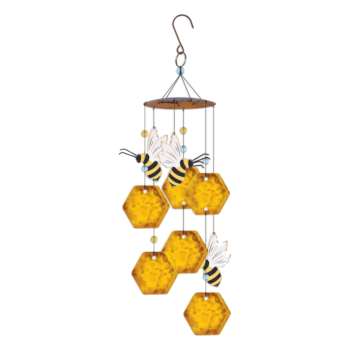 Sunset Vista Designs Honeybee Honeycomb Wind Chime -- packshot on white