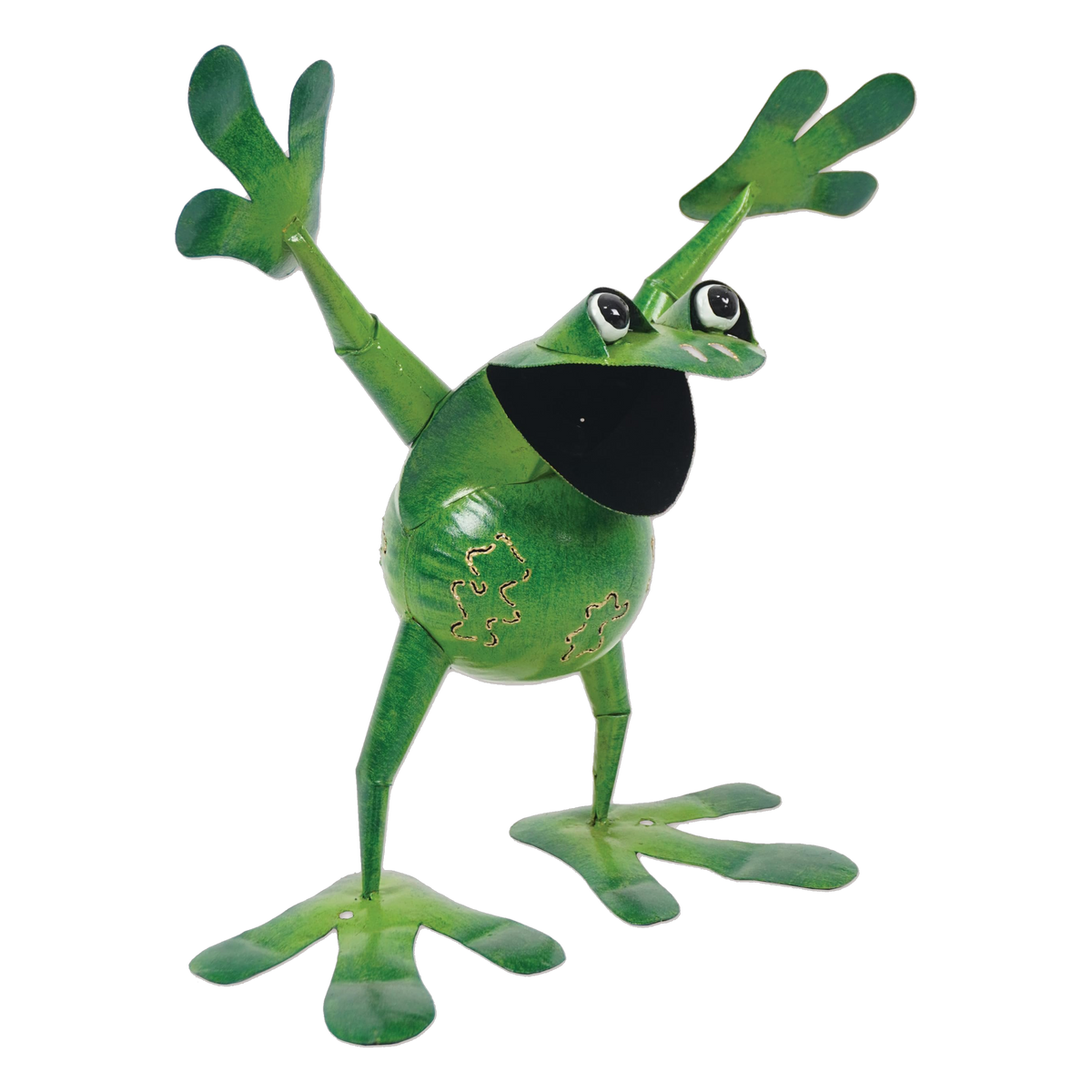Sunset Vista Designs Jumper the Frog Garden Sculpture -- packshot on white