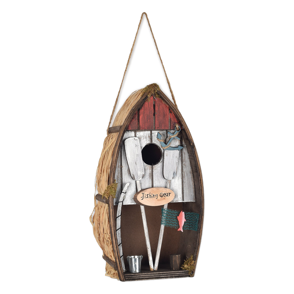 Sunset Vista Designs Welcome to the Woods Rowboat Birdhouse -- packshot on white
