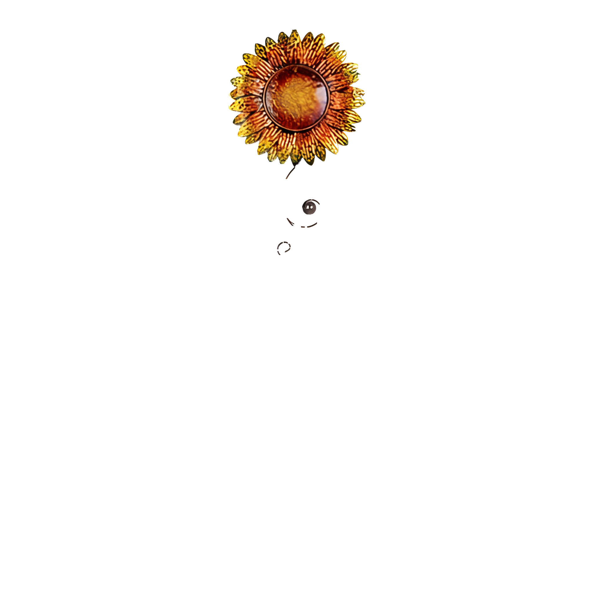Metal And Glass Sunflower Garden Stake
