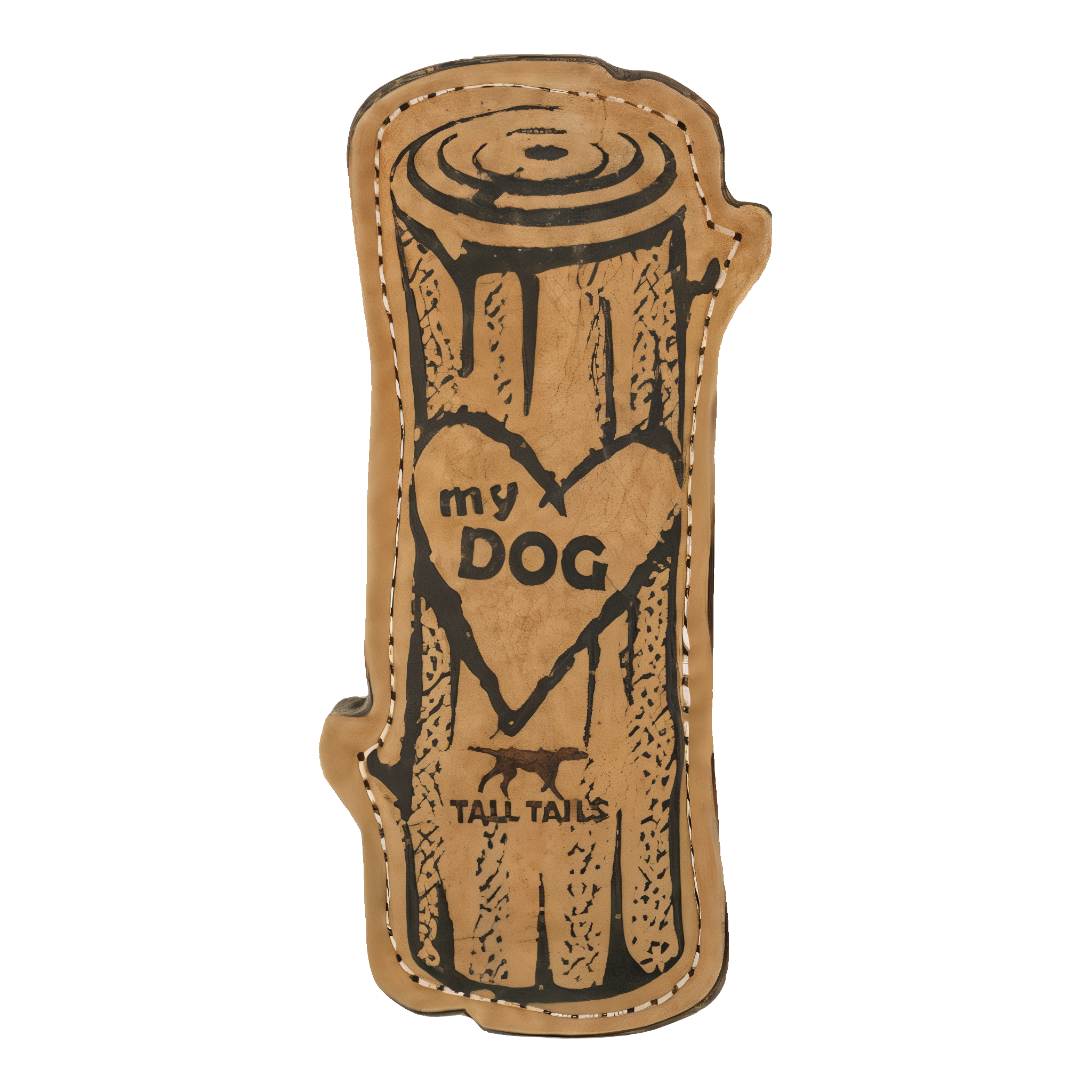 Tall Tail Natural Leather Love My Dog Log Toy