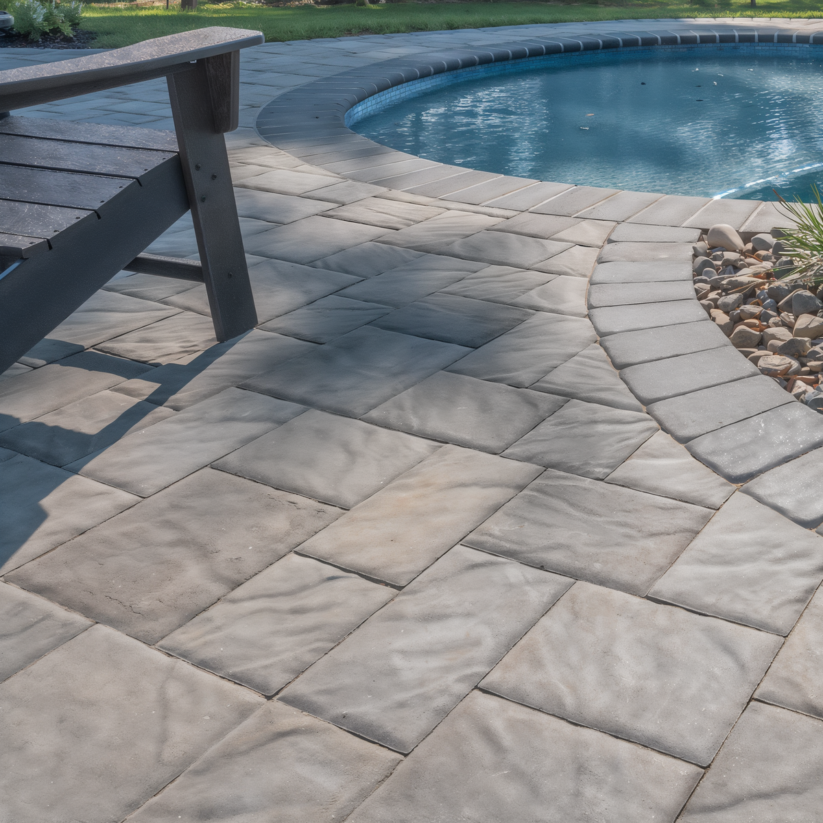 Finished paver patio with joints filled using Techniseal HP NextGel polymeric sand