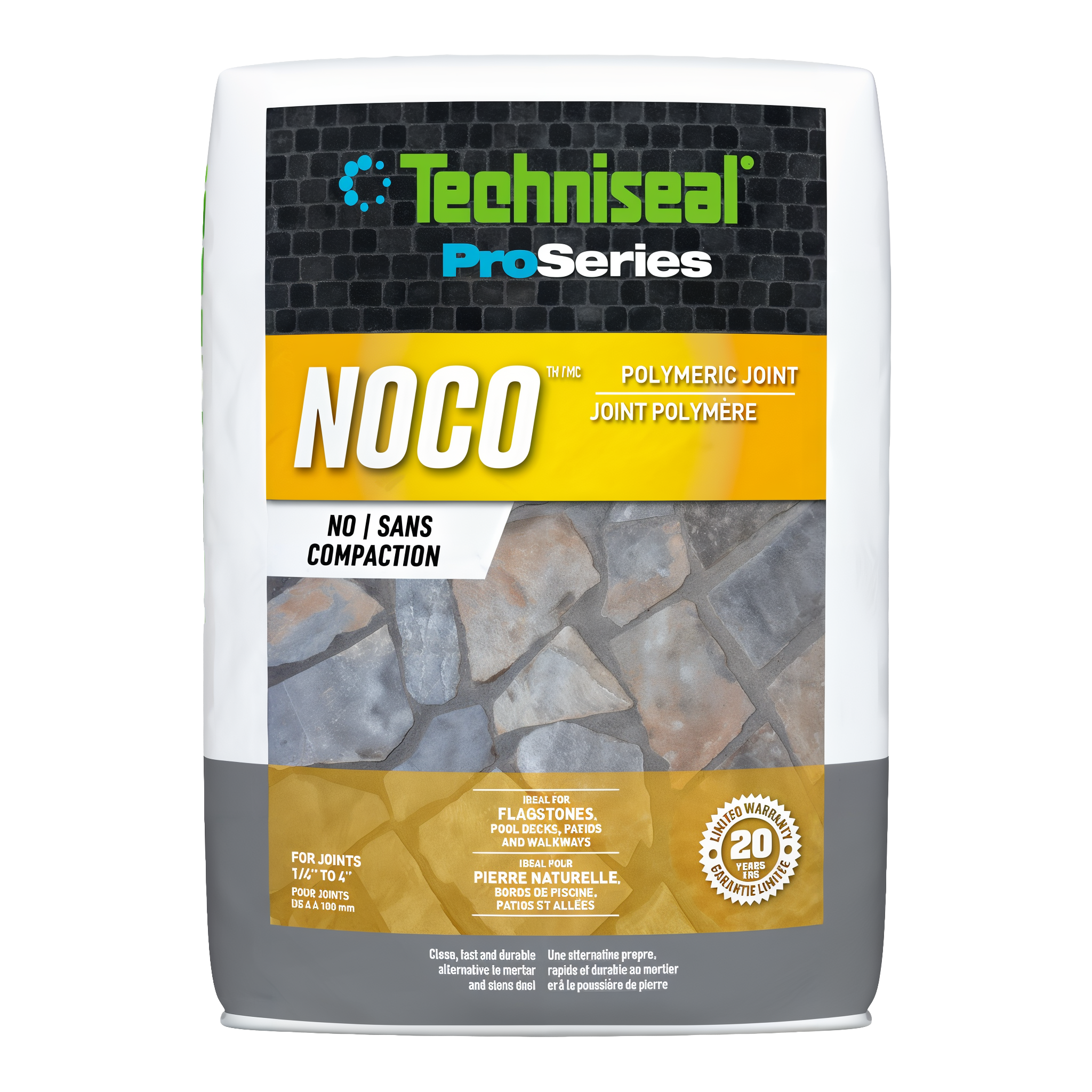 Techniseal NOCO Polymeric Joint Iron Grey — no-compaction polymeric jointing sand for flagstone, natural stone, and pavers, 50-lb bag