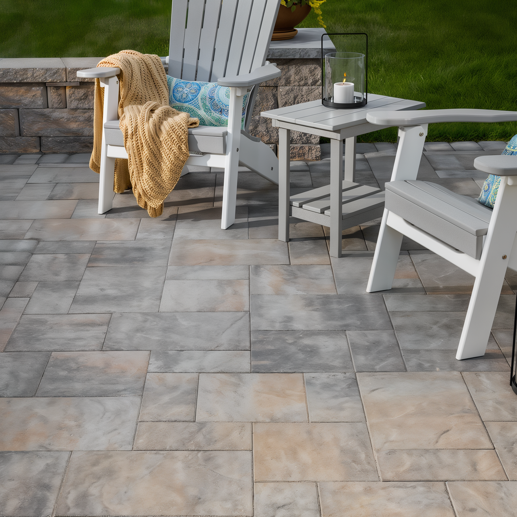 Techniseal SmartSand Jointing Sand — finished paver patio installation with stable polymeric joints