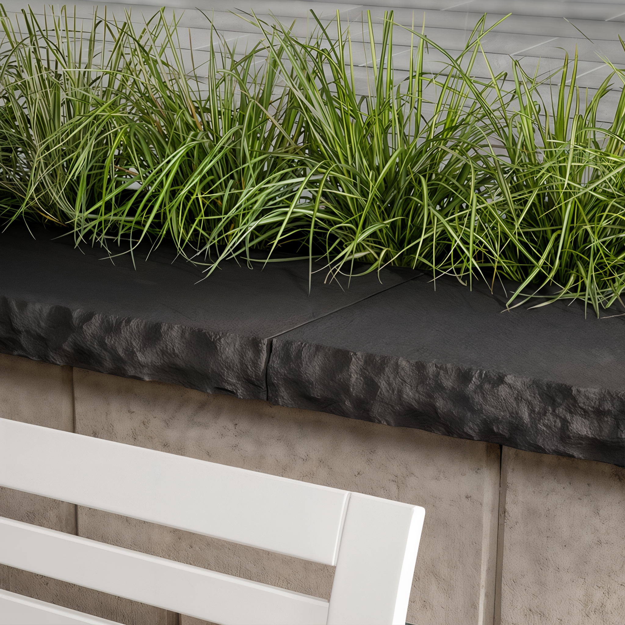York Caps by Techo-Bloc in Onyx Black, Brushed Limestone KLEANBLOC