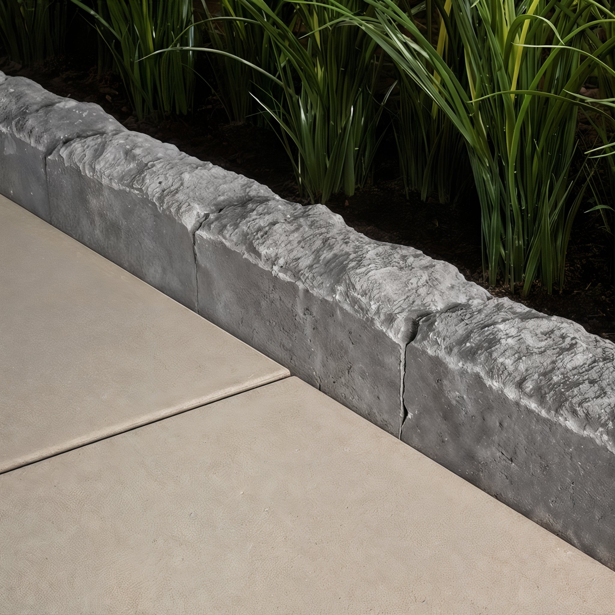 Avignon Edging Stone Shale Grey Split Face garden border.