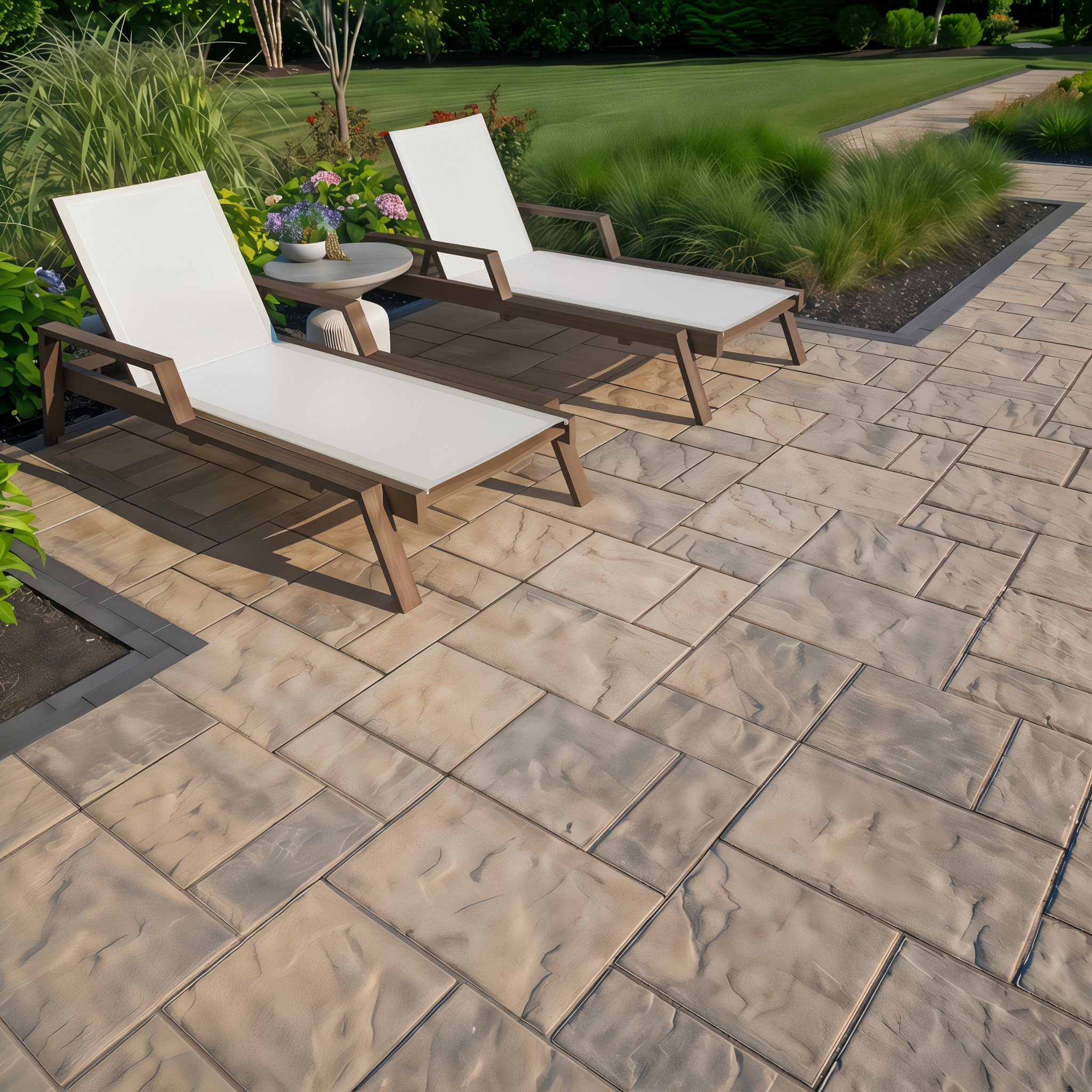 Techo-Bloc Blu 60 Champlain Grey Hd² Slate slate slab paving.