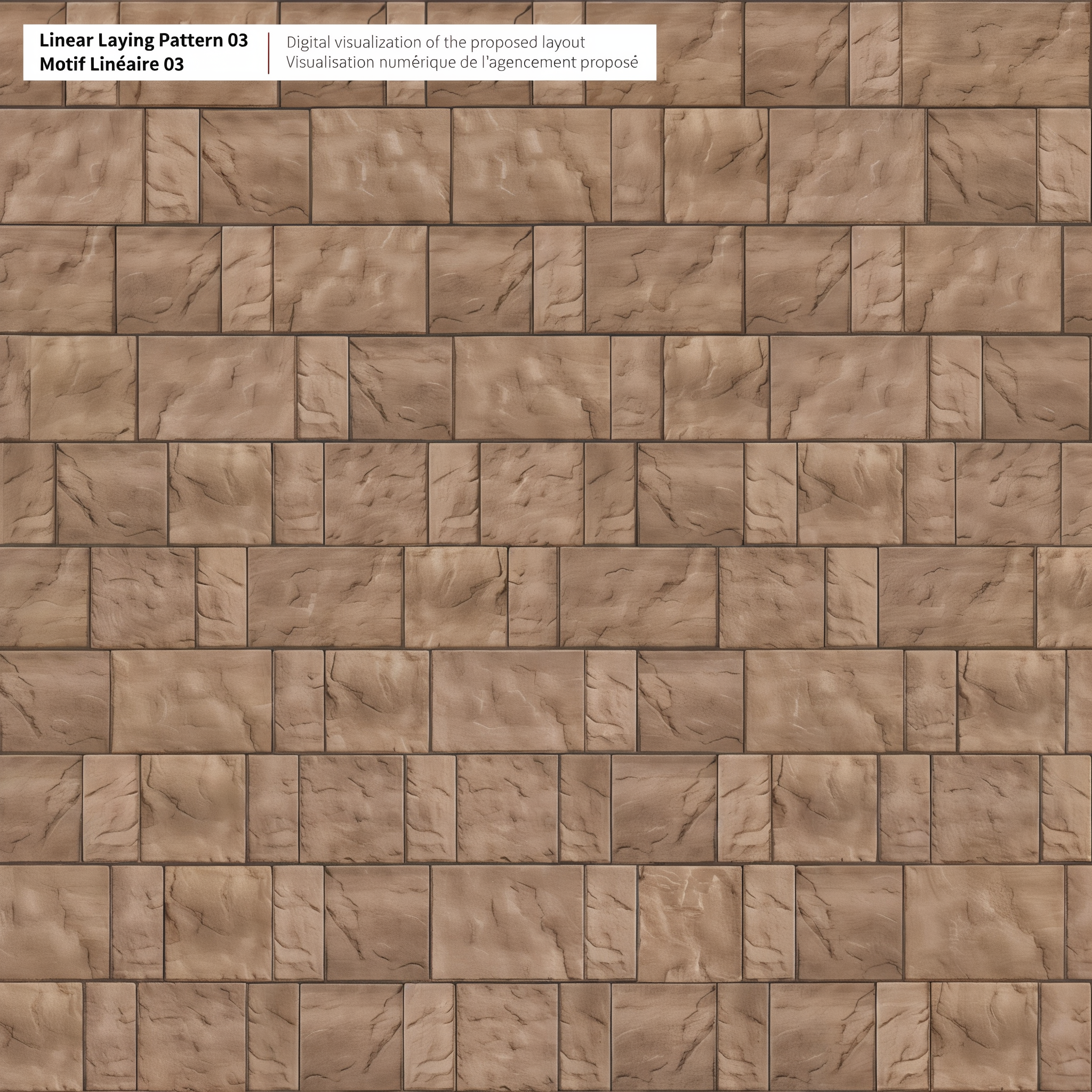 Blu 60 Chestnut Brown Slate slabs in Linear Pattern 03 (French).