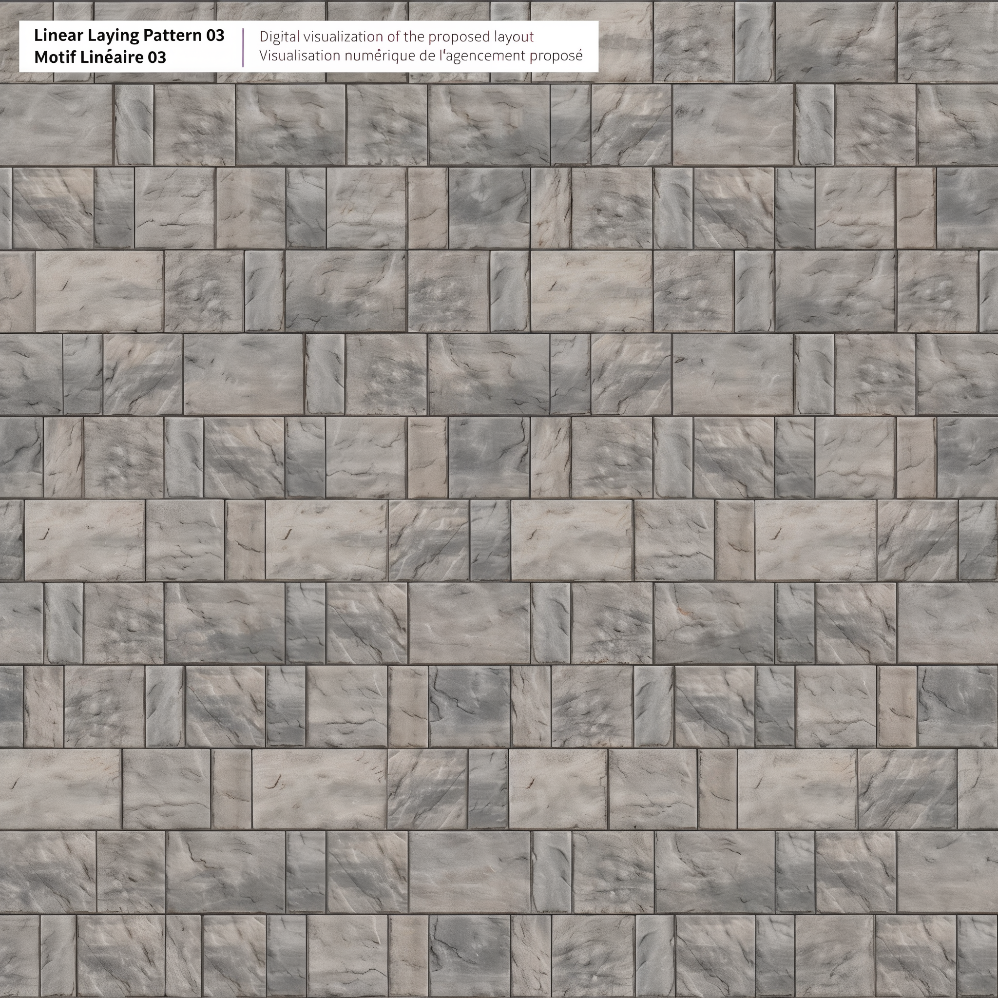 Blu 60 Shale Grey Slate laid in Linear Laying Pattern 03.