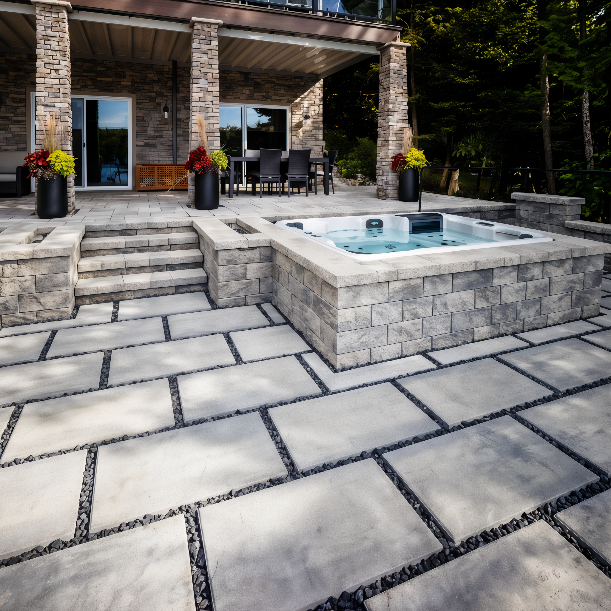 Techo-Bloc Blu 60 Shale Grey Slate slate slab paving.