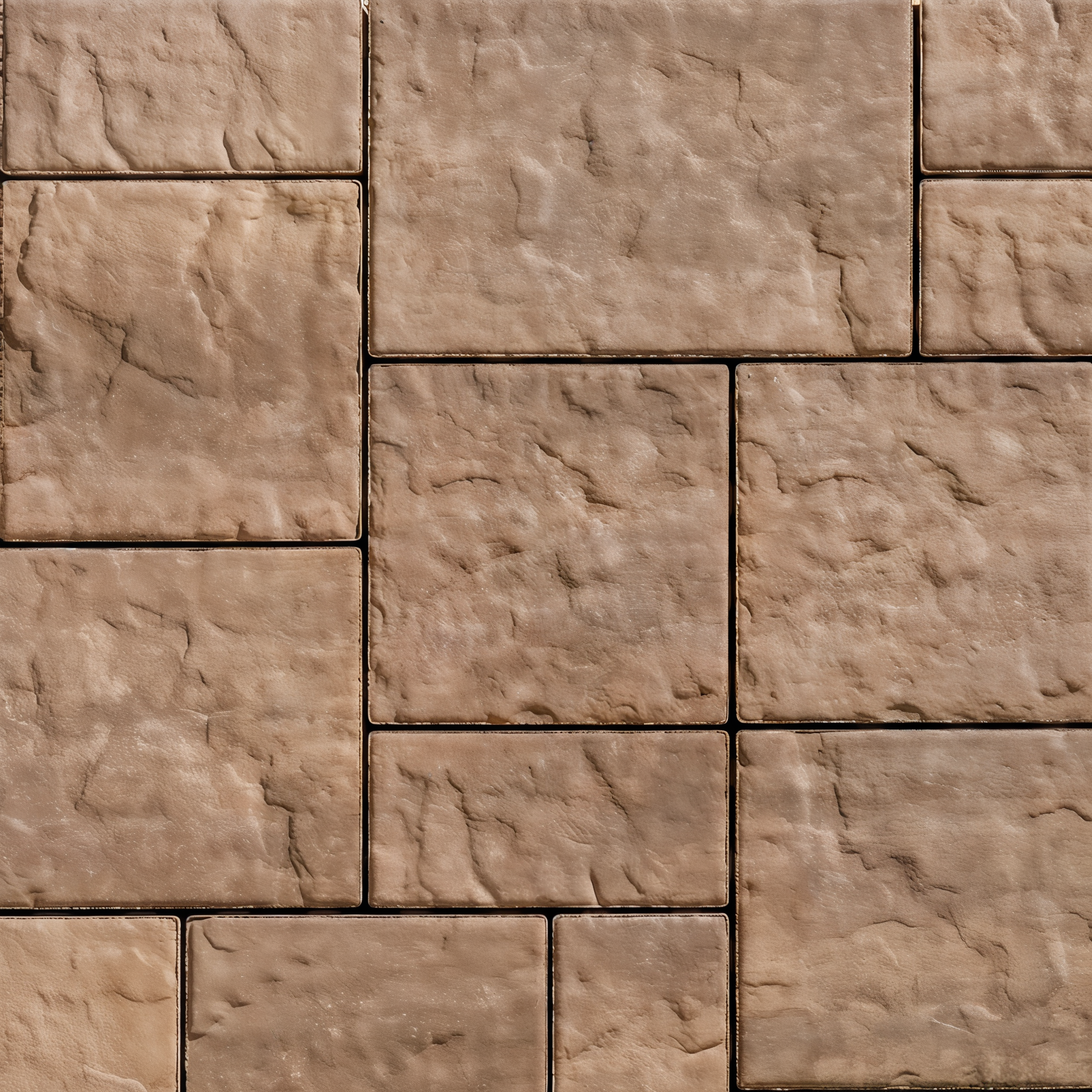 Blu Random Paver Slab Overlay in Chestnut Brown Slate.