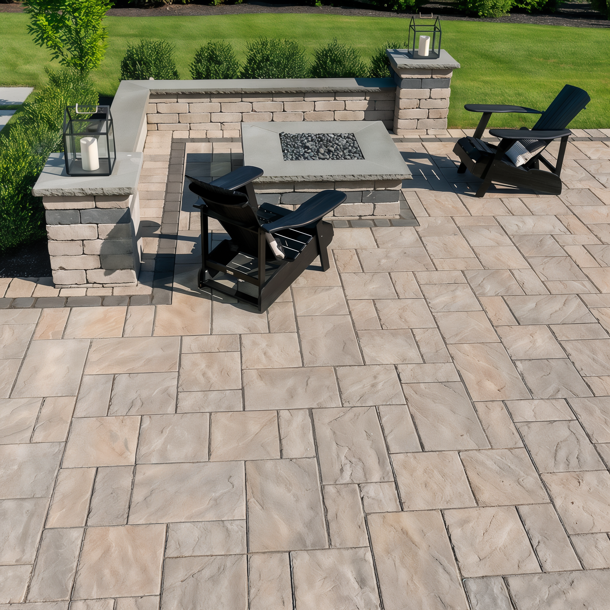 Champlain Grey Blu 60 Slate Slabs for outdoor seating area.