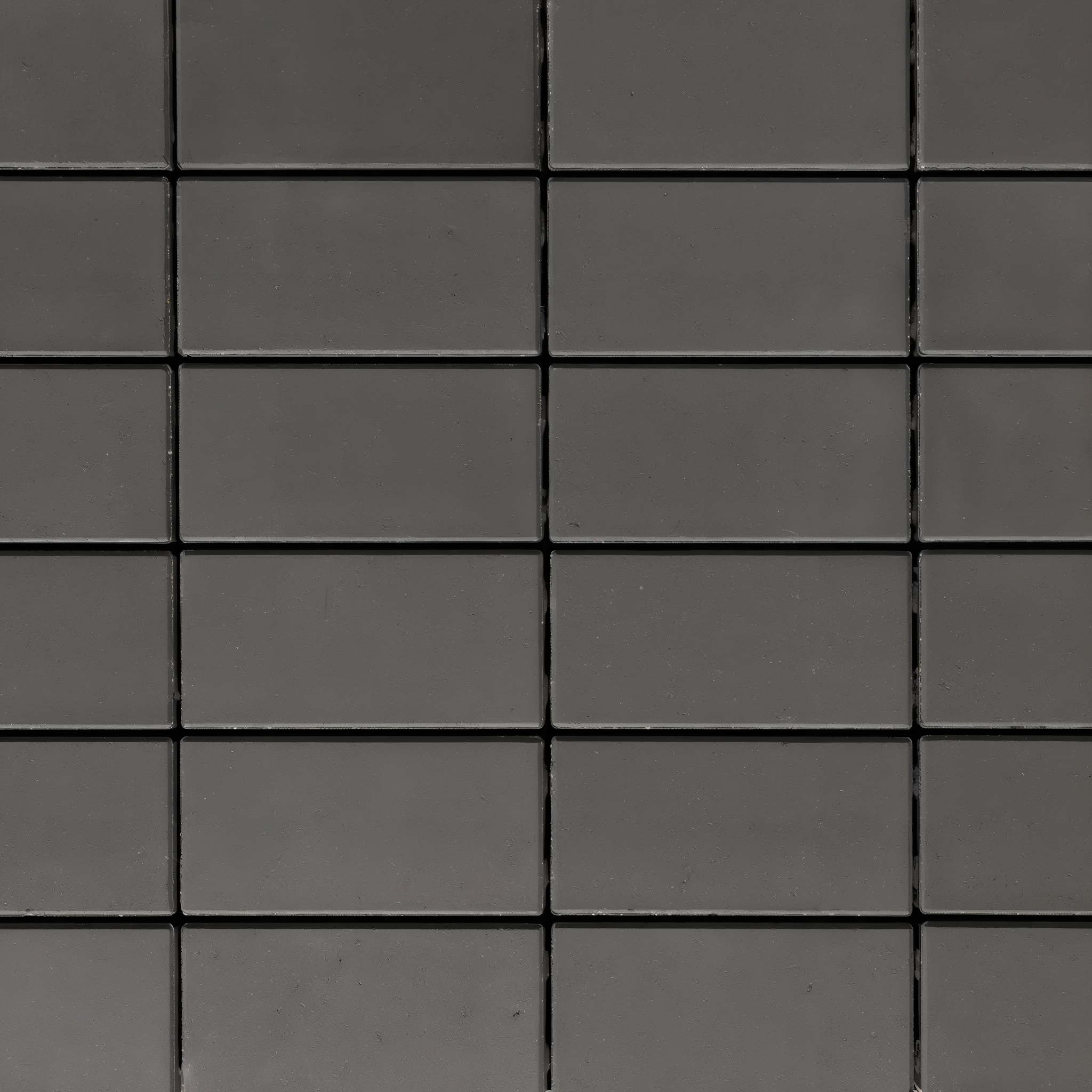 Blu Smooth HD² 6x13 pavers in Onyx Black surface grid.