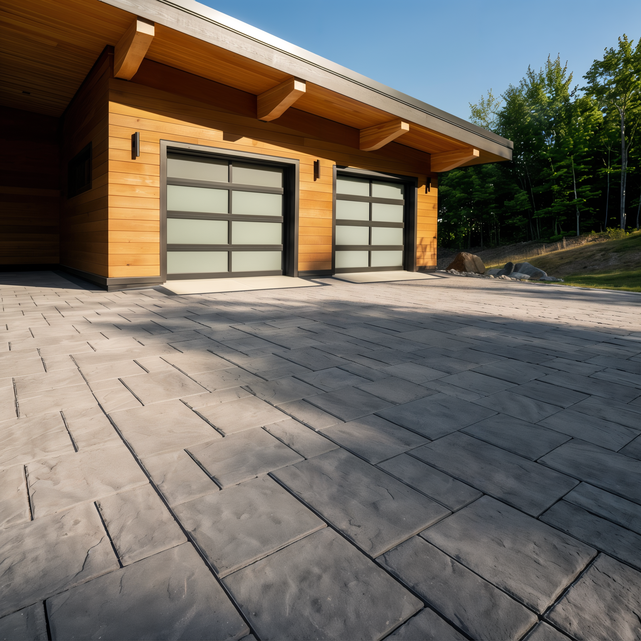 Blu 80 Slate paver in Shale Grey for walkway, 6 x 13 inch