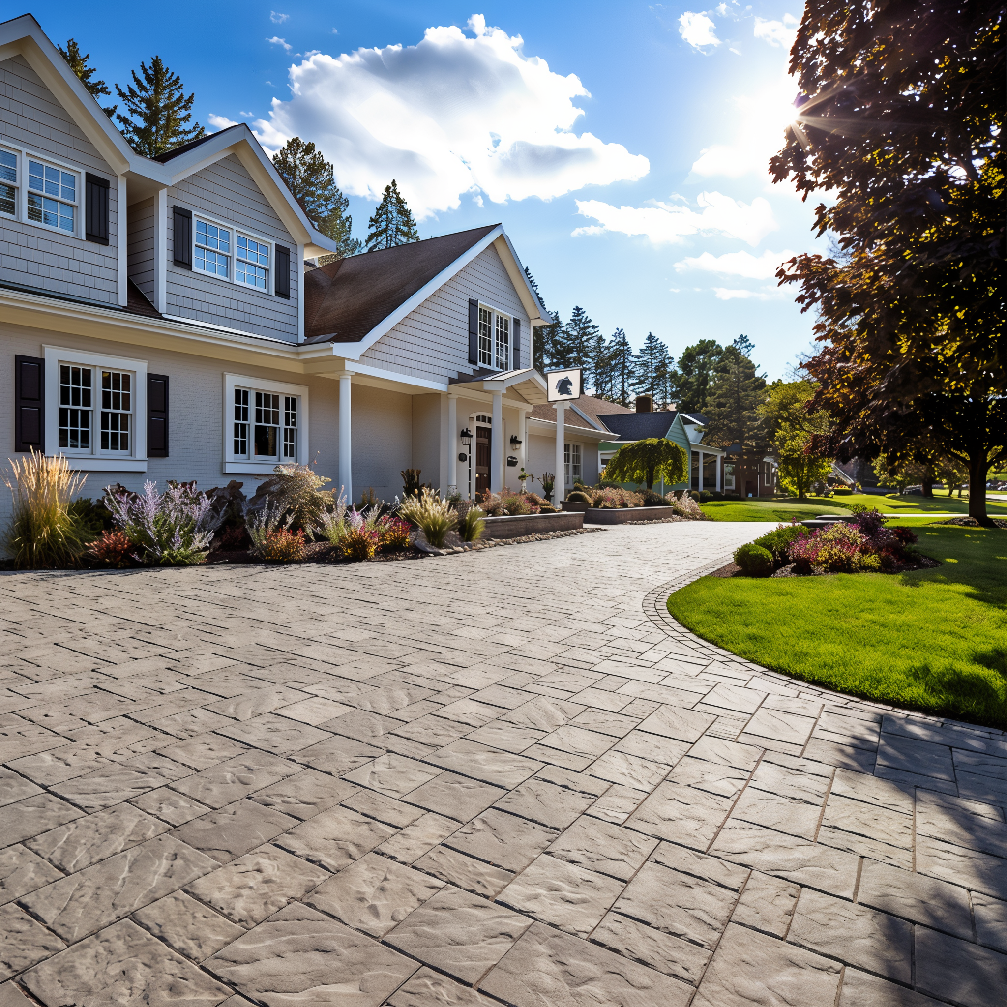 Blu 80 Slate paver in Champlain Grey walkway stones, 6 x 13 inch