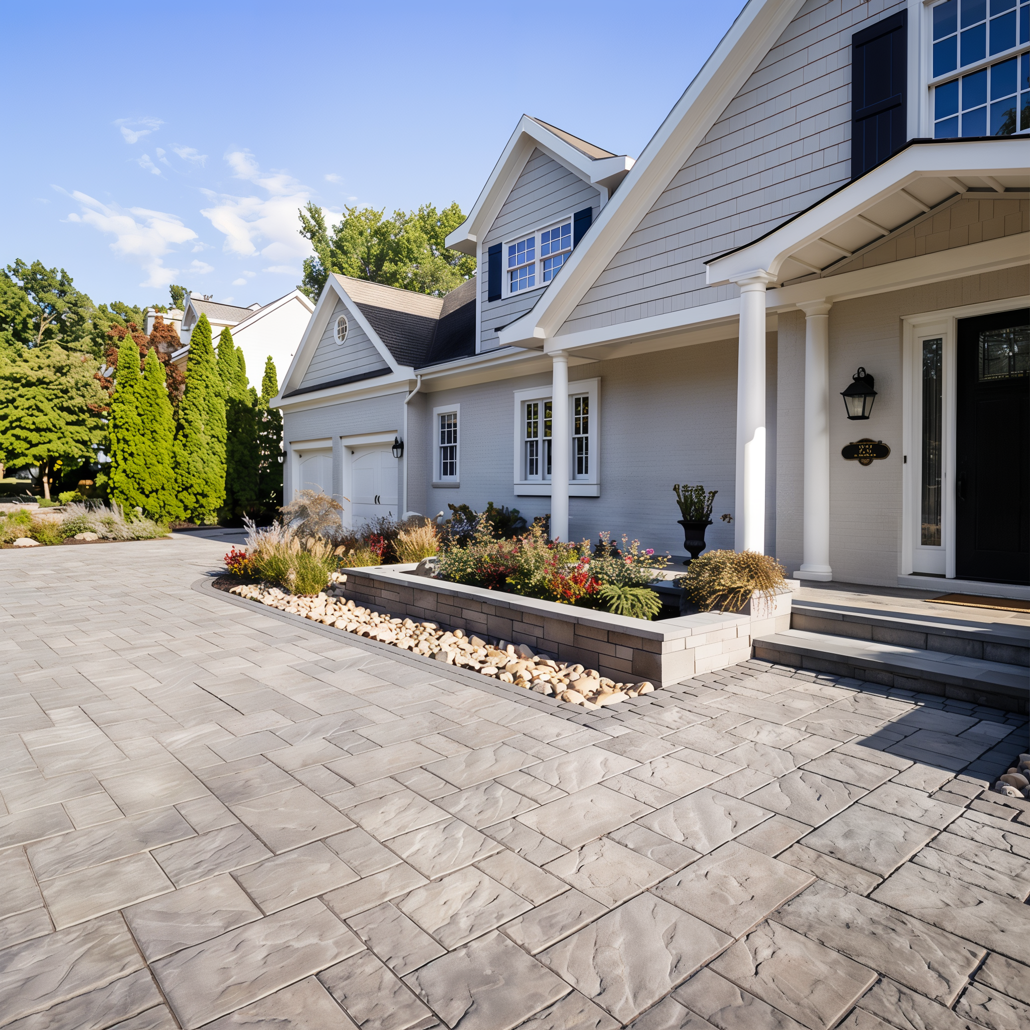 Blu 80 Slate paver in Shale Grey outdoor path, 6 x 13 inch